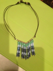 necklace with glass beads